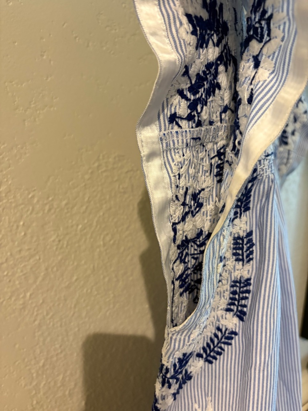 Mi Golondrina Blue and White Embroidered Mini Dress - Picture 3 of 4